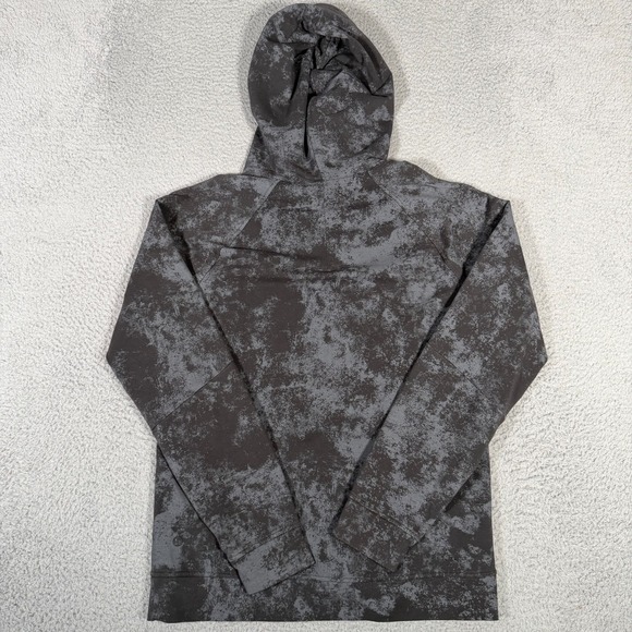 Lululemon Hoodie Mens Small Gray Astral Pattern City Sweat French Terry Pullover - Picture 6 of 7